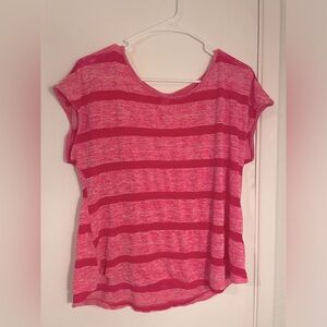 NoBo Pink Striped Short Sleeve Top